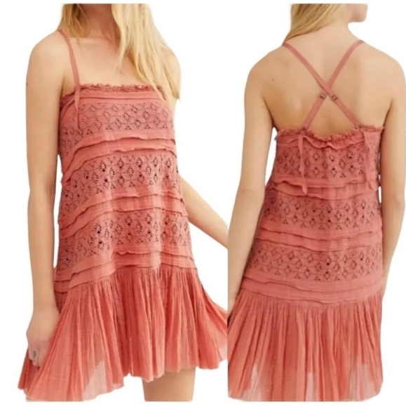 Free People Shailee Crochet Lace Ruffle Dress - Picture 1 of 10